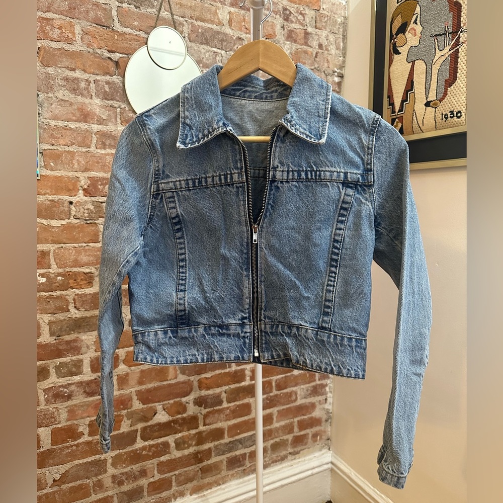 Jean Denim Zip Up Jacket